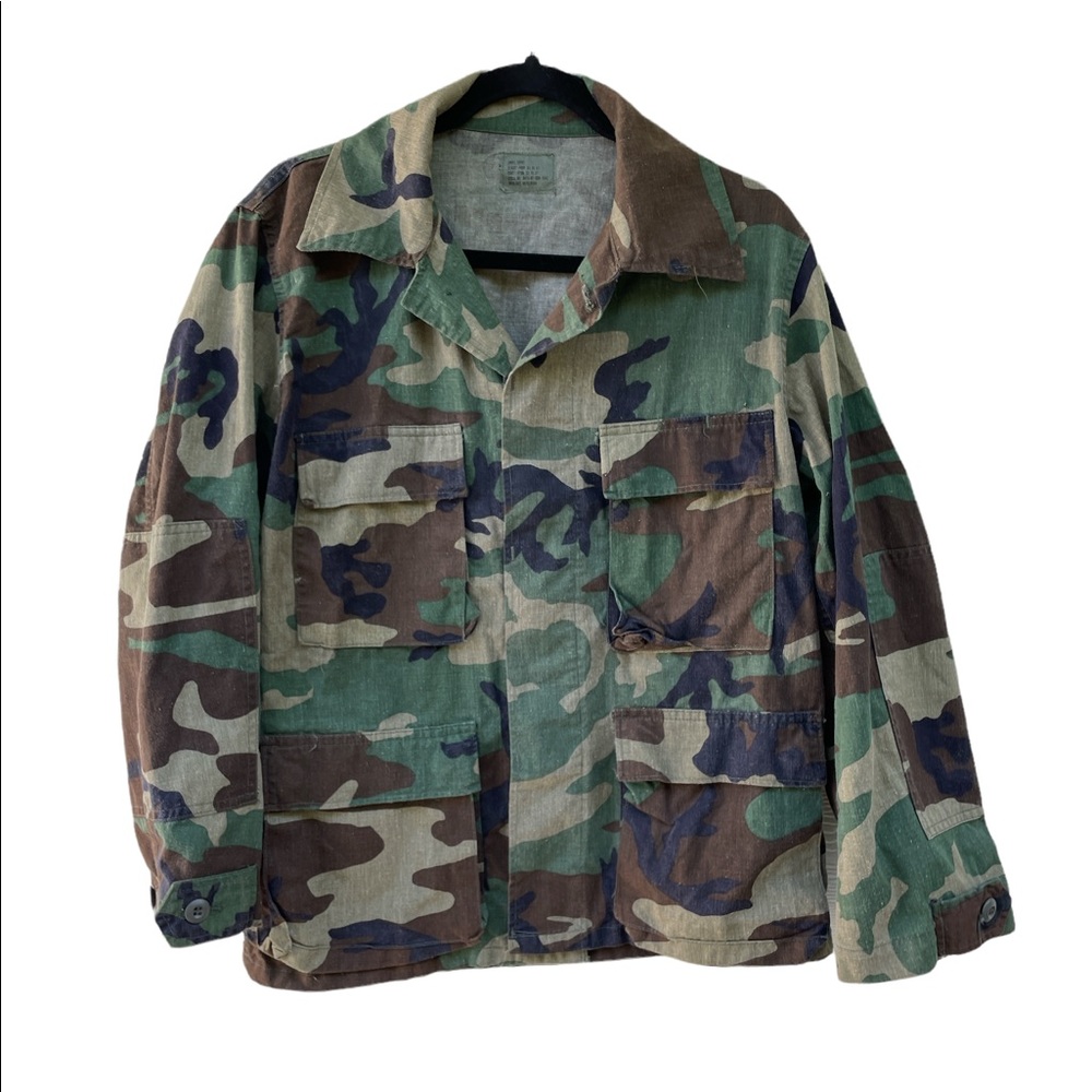 Army Jacket Combat Camo Woodland Pattern size Small